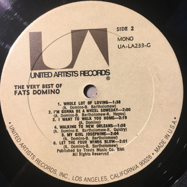 Fats Domino : The Very Best Of Fats Domino (LP, Comp, Mono)