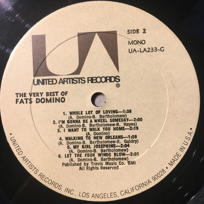 Fats Domino : The Very Best Of Fats Domino (LP, Comp, Mono)