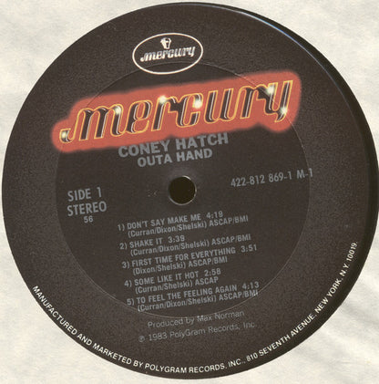 Coney Hatch : Outa Hand (LP, Album, Pit)