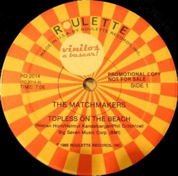 The Matchmakers : Topless On The Beach (12", Promo)