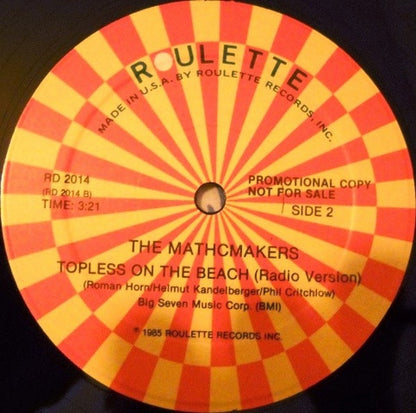The Matchmakers : Topless On The Beach (12", Promo)