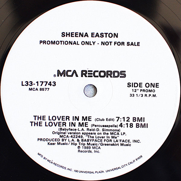 Sheena Easton : The Lover In Me (12", Promo)