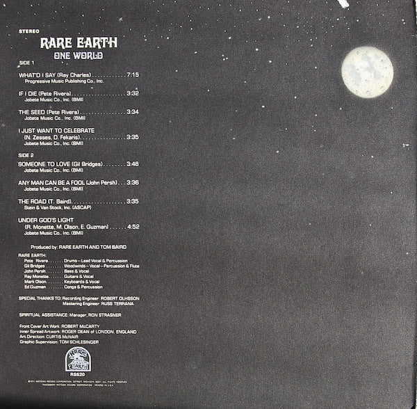 Rare Earth : One World (LP, Album, Gat)