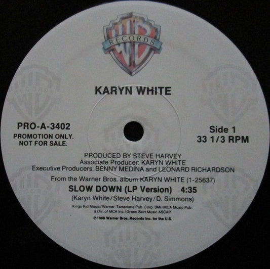 Karyn White : Slow Down (12", Promo)