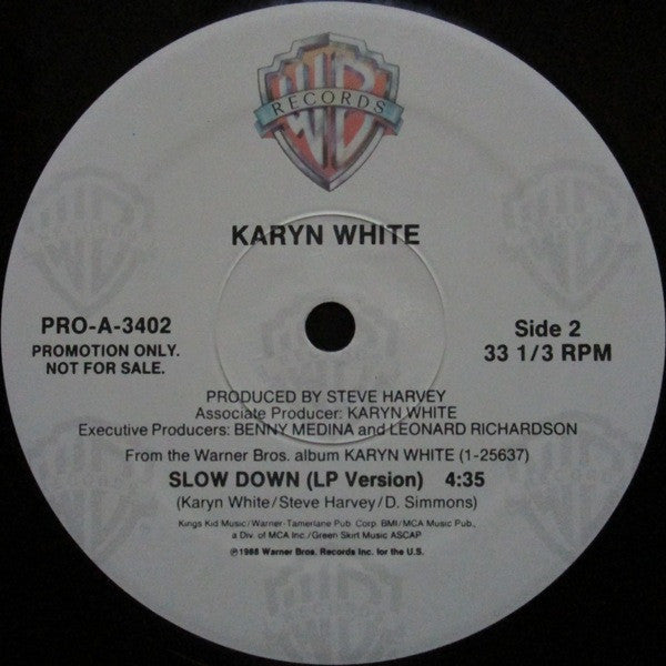 Karyn White : Slow Down (12", Promo)