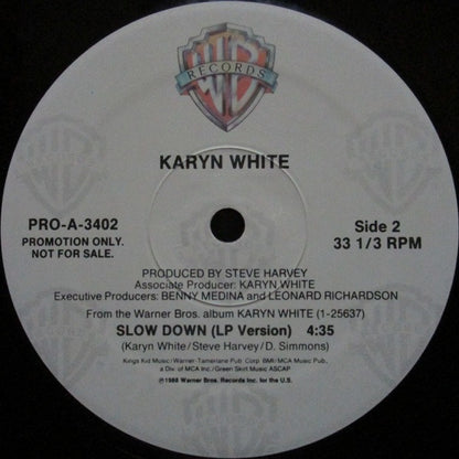 Karyn White : Slow Down (12", Promo)