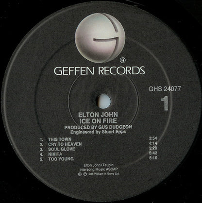 Elton John : Ice On Fire (LP, Album, Spe)