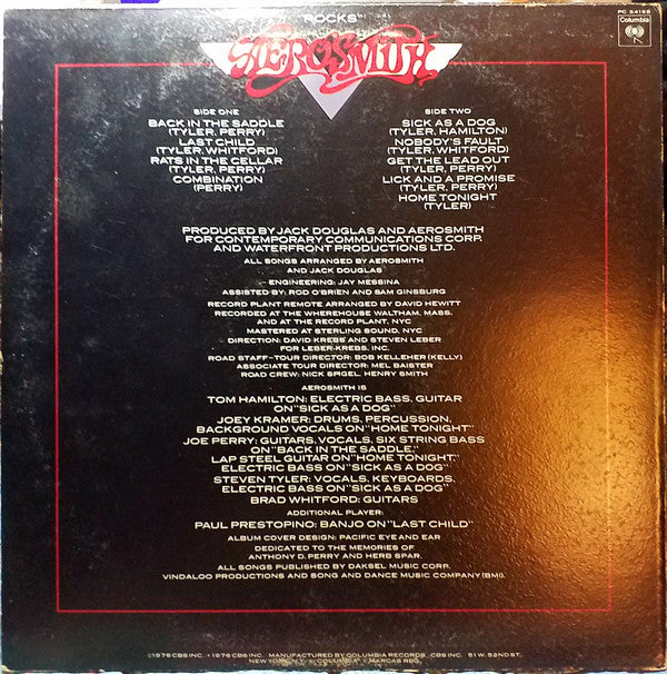 Aerosmith : "Rocks" (LP, Album, RP, Car)