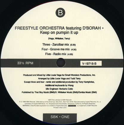 Freestyle Orchestra Featuring D'Bora : Keep On Pumpin It Up (12")