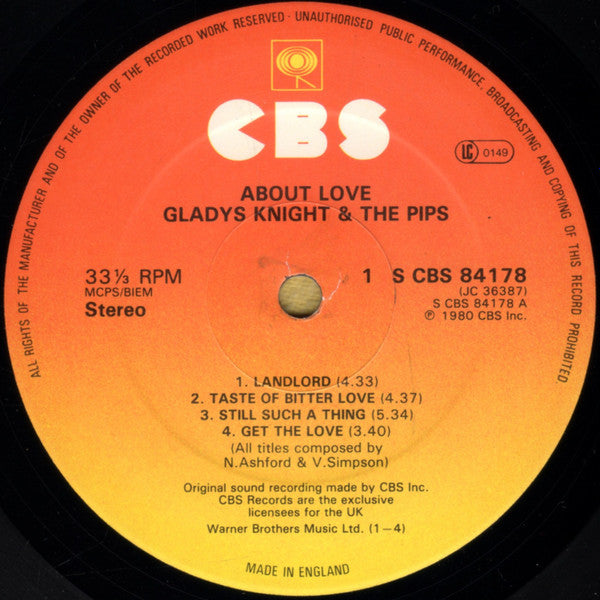 Gladys Knight And The Pips : About Love (LP, Album)