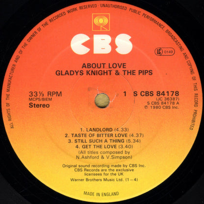 Gladys Knight And The Pips : About Love (LP, Album)