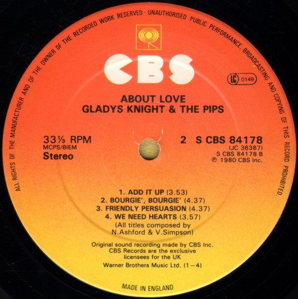 Gladys Knight And The Pips : About Love (LP, Album)