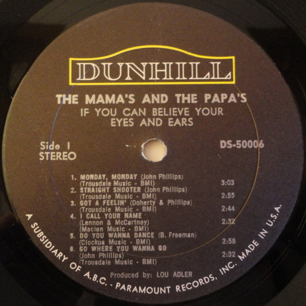 The Mama's And The Papa's* : If You Can Believe Your Eyes And Ears (LP, Album, RP)