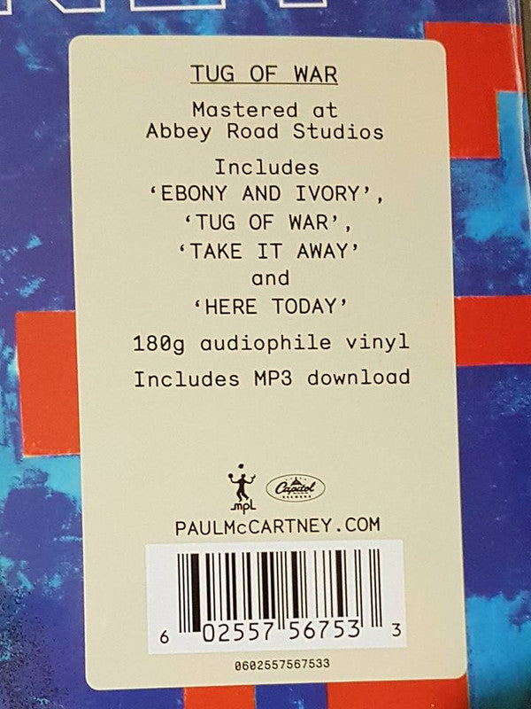 Paul McCartney : Tug Of War (LP, Album, RE, RM, 180)