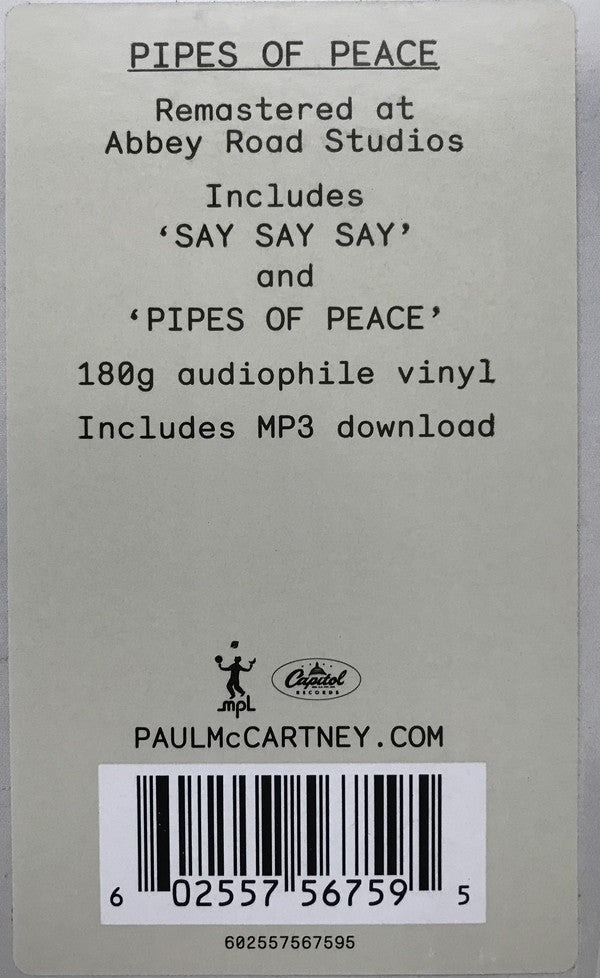 Paul McCartney : Pipes Of Peace (LP, Album, RE, RM, Gat)