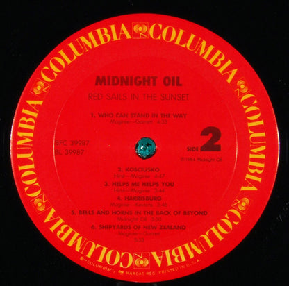 Midnight Oil : Red Sails In The Sunset (LP, Album, Pit)