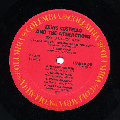 Elvis Costello & The Attractions : Blood & Chocolate (LP, Album, Car)