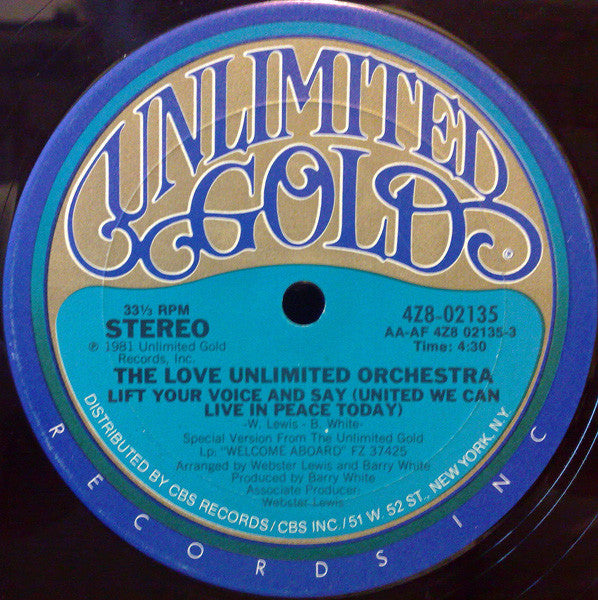 Love Unlimited Orchestra : Lift Your Voice And Say (United We Can Live In Peace Today) (12")