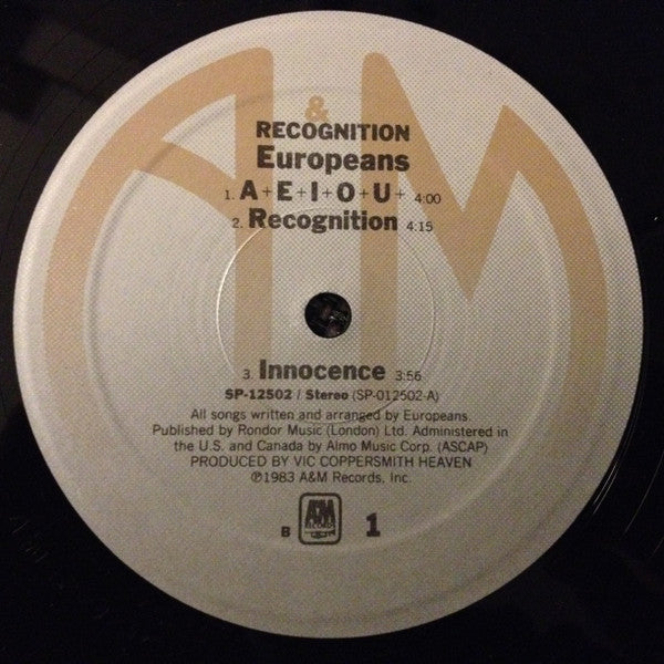 Europeans : Recognition (12", EP, Ele)