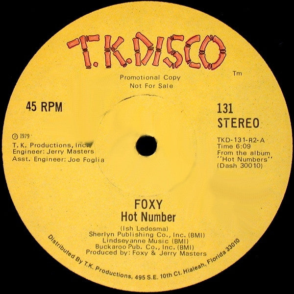 Foxy : Hot Number / Call It Love / Give Me A Break (12", Promo)