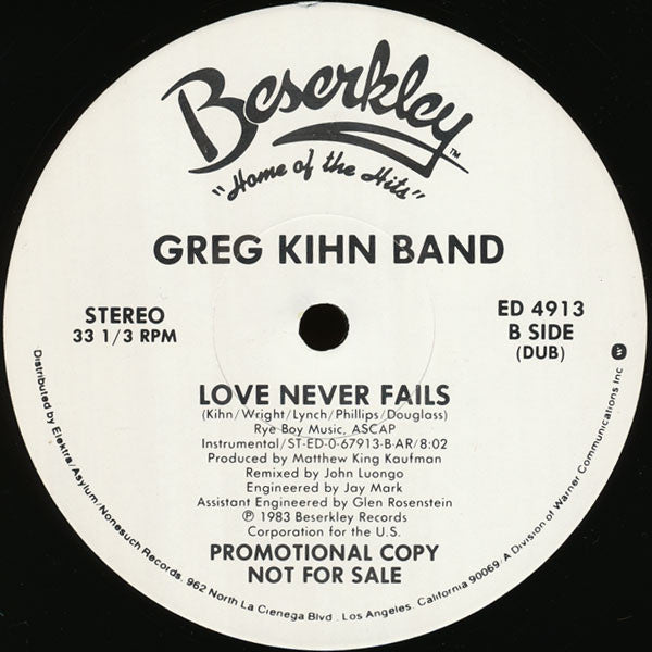 Greg Kihn Band : Love Never Fails (12", Promo)