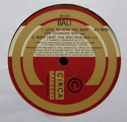 Bali : Love To Love You Baby (12")