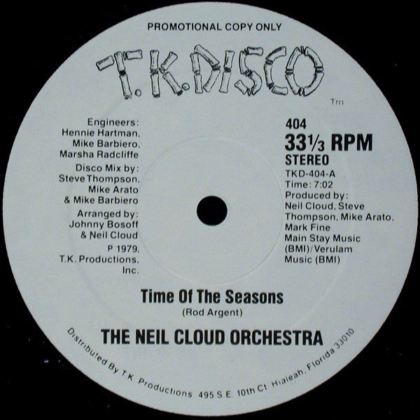 The Neil Cloud Orchestra : Time Of The Seasons (12", Promo)