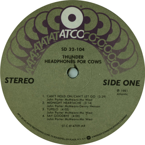 Thunder (18) : Headphones For Cows (LP, Album, AR )