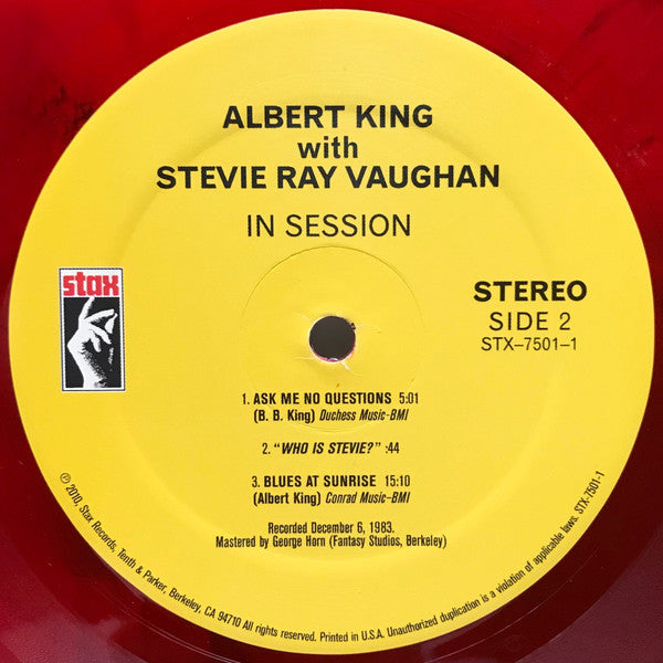 Albert King With Stevie Ray Vaughan : In Session (LP, Ltd, RE, RM, Red)