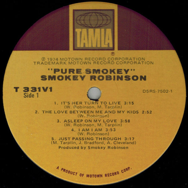 Smokey Robinson : Pure Smokey (LP, Album, RCA)