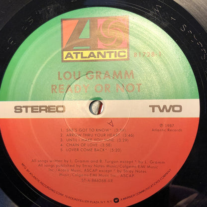 Lou Gramm : Ready Or Not (LP, Album, AR)