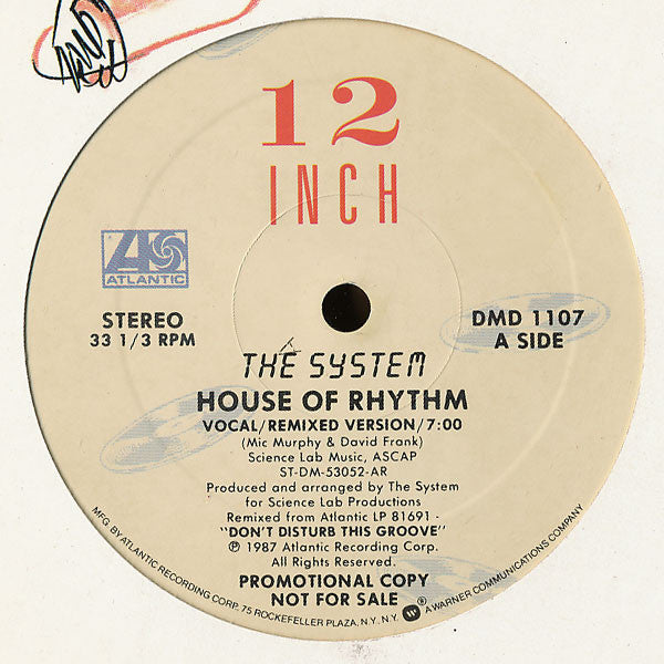 The System : House Of Rhythm (12", Promo)