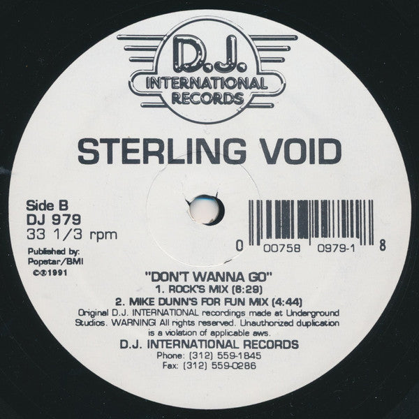 Sterling Void : Don't Wanna Go (12")