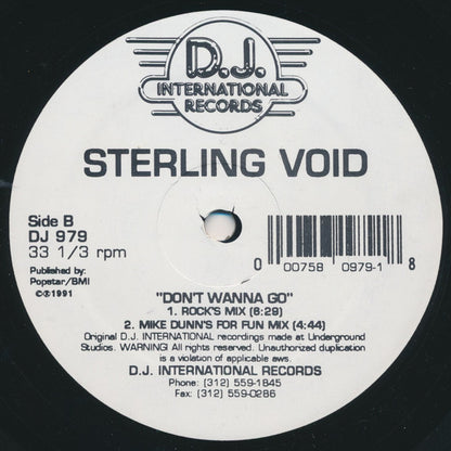 Sterling Void : Don't Wanna Go (12")