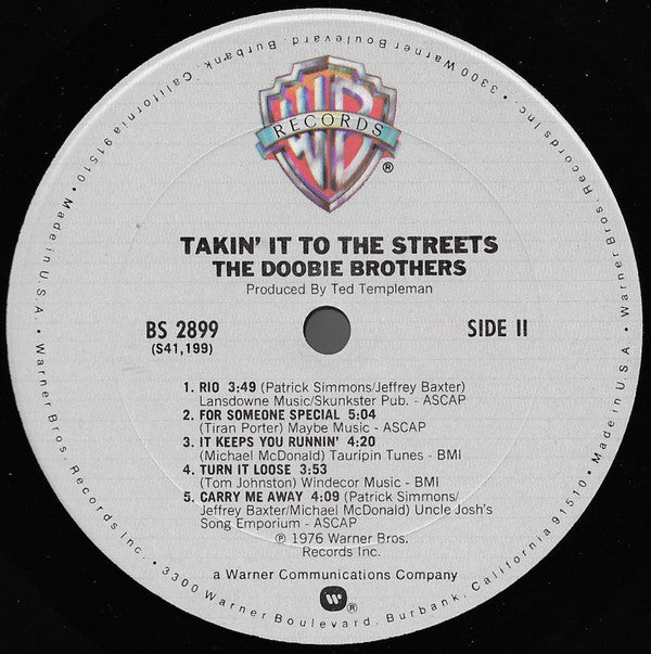 The Doobie Brothers : Takin' It To The Streets (LP, Album, Club, RE, Gat)