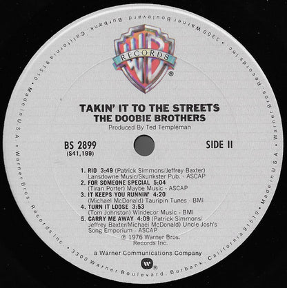 The Doobie Brothers : Takin' It To The Streets (LP, Album, Club, RE, Gat)