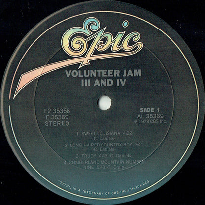 The Charlie Daniels Band : Volunteer Jam III And IV (2xLP, Album, Blu)