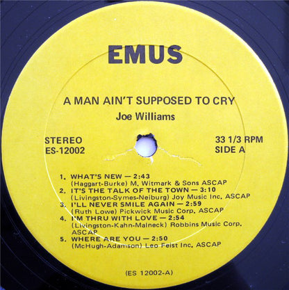 Joe Williams : A Man Ain't Supposed To Cry (LP, Album)