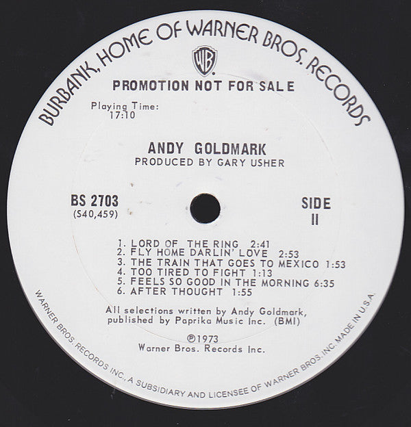 Andy Goldmark : Andy Goldmark (LP, Album, Promo)