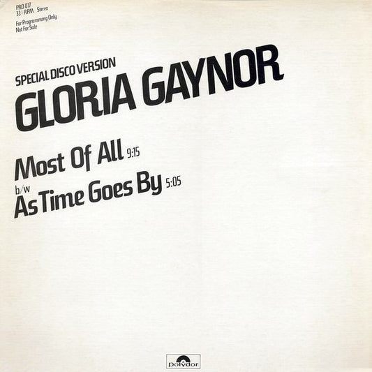 Gloria Gaynor : Most Of All / As Time Goes By (12", Promo)