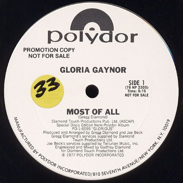 Gloria Gaynor : Most Of All / As Time Goes By (12", Promo)