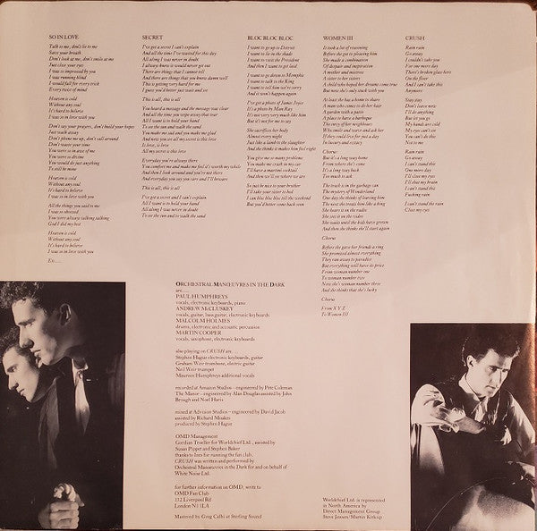 Orchestral Manoeuvres In The Dark : Crush (LP, Album, Ind)