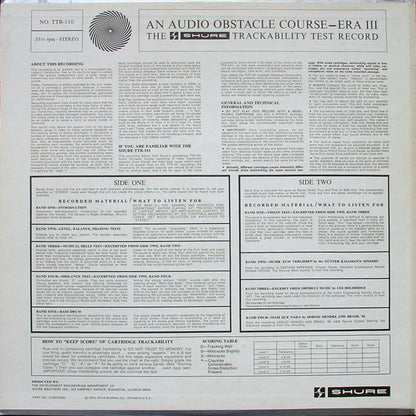 Various : Audio Obstacle Course - Era III (The Shure Trackability Test Record) (LP)