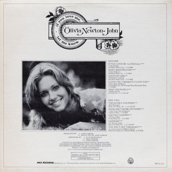 Olivia Newton-John : If You Love Me Let Me Know (LP, Album)