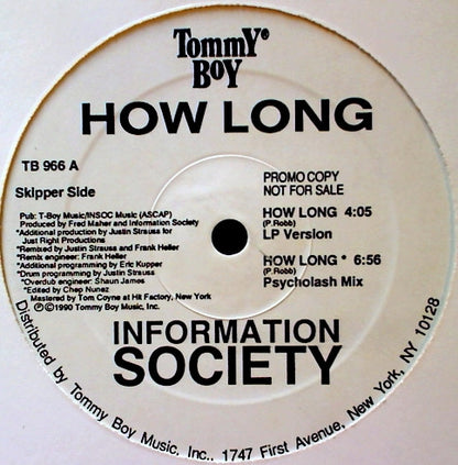 Information Society : How Long (12", Promo, Ret)