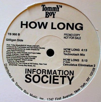 Information Society : How Long (12", Promo, Ret)