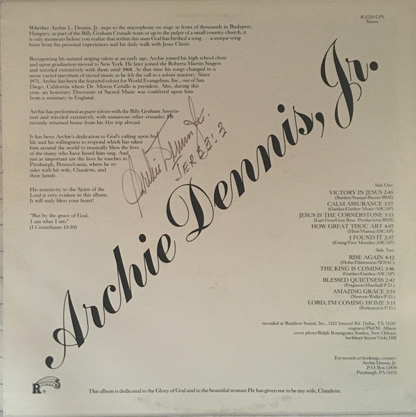 Archie Dennis Jr : Archie (LP, Album)