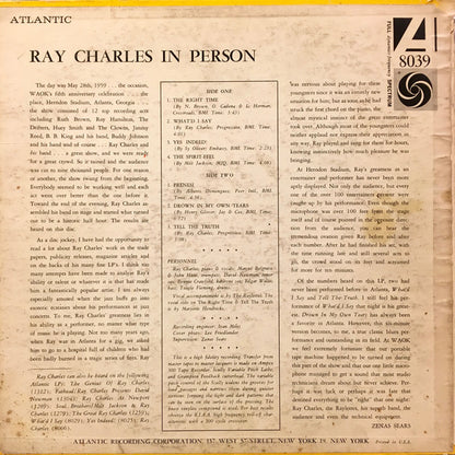 Ray Charles : Ray Charles In Person (LP, Album, Mono)