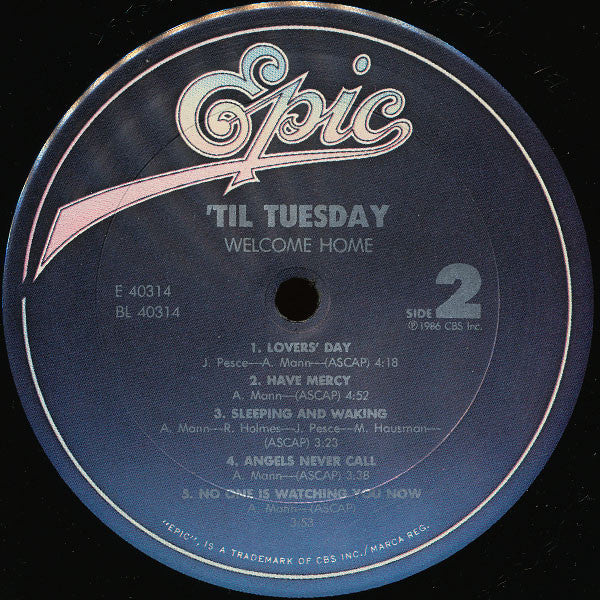 'Til Tuesday : Welcome Home (LP, Album, Pit)