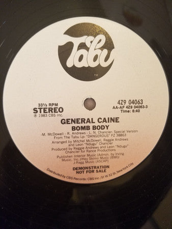General Caine : Bomb Body (12", Promo)